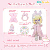 Dessert Series White Peach Soft Ice 1/12 BJD Clothing Set